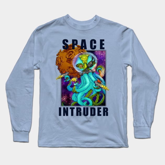 Space octopus intruder Long Sleeve T-Shirt by Oxy’s art